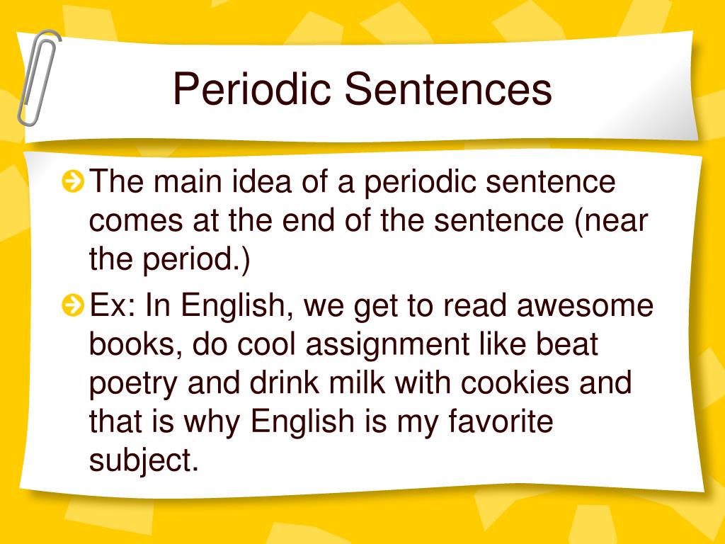 Periodic Sentences Worksheet