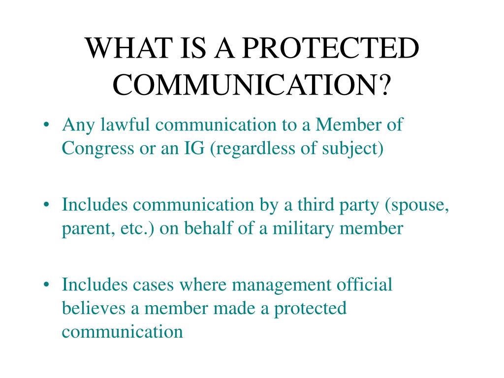 Protected Communication PPT - Military Whistleblower Protection Act Training for Supervisors ...