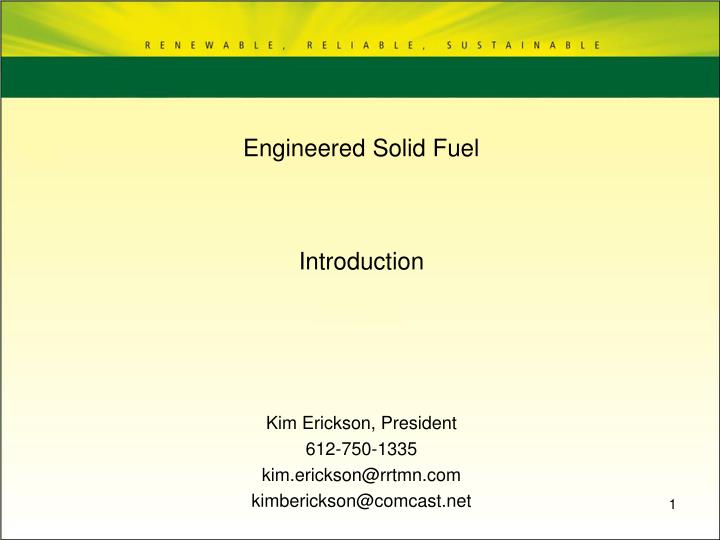 PPT Engineered Solid Fuel PowerPoint Presentation, free download ID