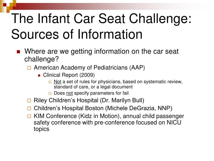 PPT The Infant Car Seat Challenge PowerPoint Presentation ID3341597