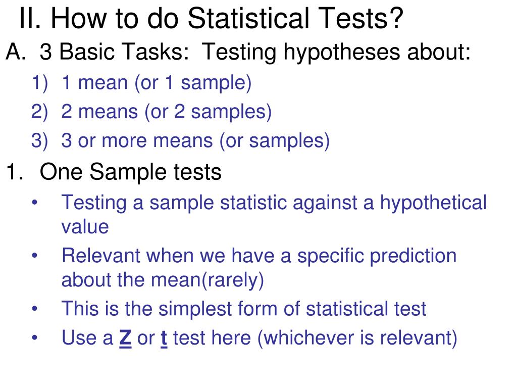 ppt i statistical tests powerpoint presentation id 3342967 how to do az test