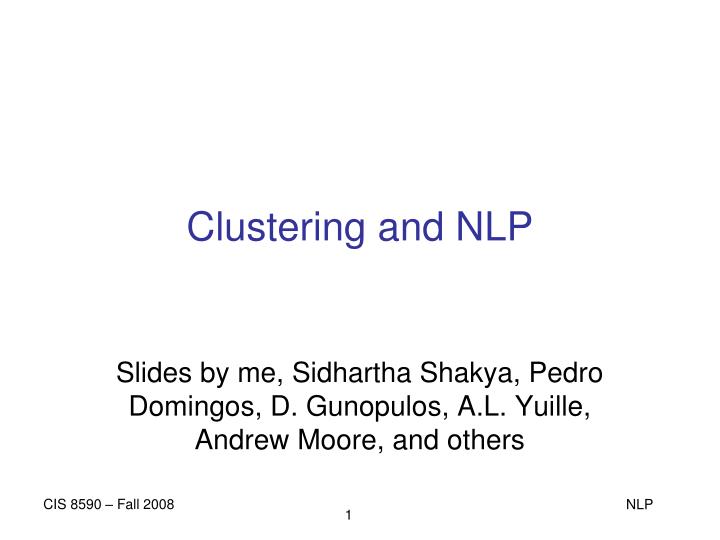 clustering and nlp n.