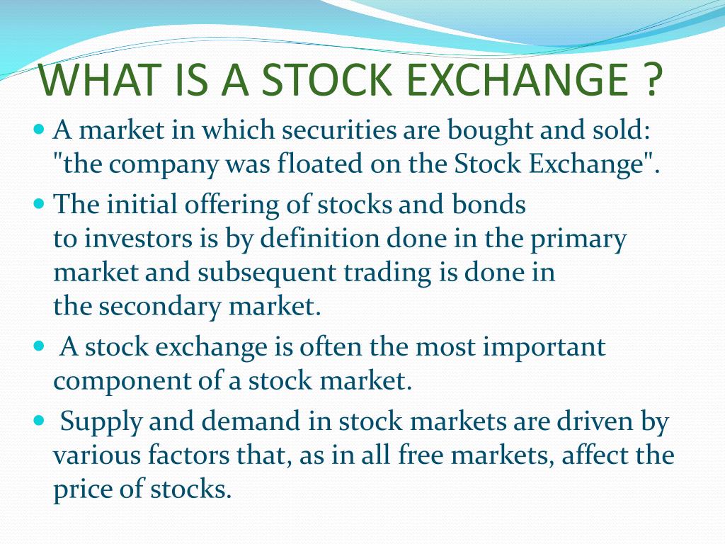 assignment on stock exchange