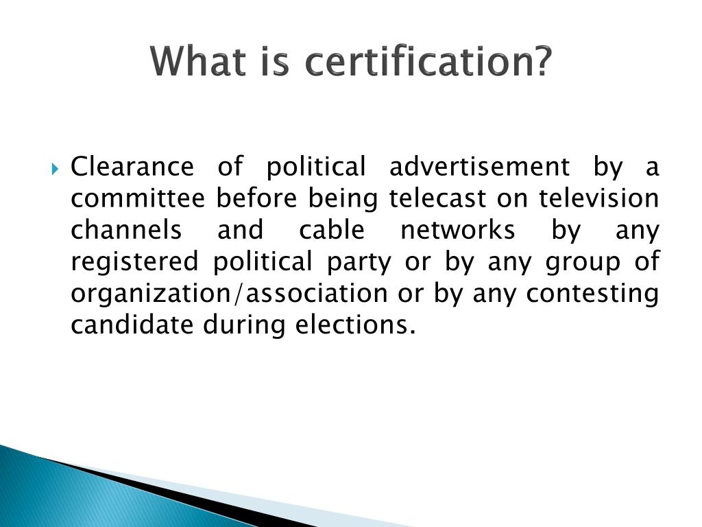 PPT - Certification of Political Advertisements on TV and Social Media ...