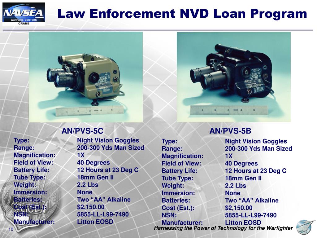 PPT NAVSEA CRANE LAW ENFORCEMENT NIGHT VISION DEVICE LOAN PROGRAM
