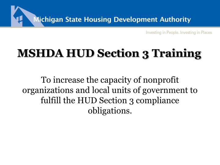 PPT MSHDA HUD Section 3 Training PowerPoint Presentation, free