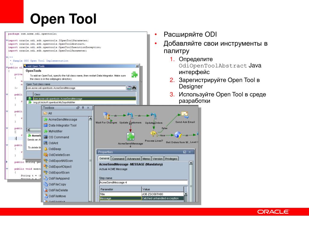 Интерфейс джава. Oracle data Integrator. Open Tools. Open Toolkit Library. Как пользоваться open