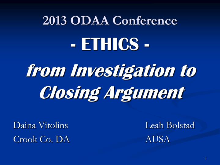 PPT 2013 ODAA Conference PowerPoint Presentation, free download ID