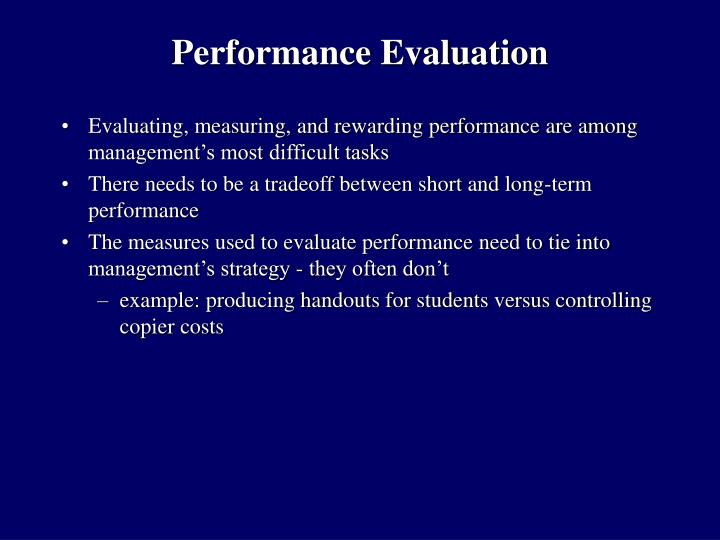 performance evaluation n.