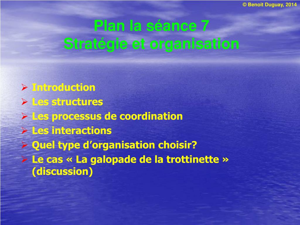 PPT - Plan la séance 7 Stratégie et organisation PowerPoint Presentation -  ID:3351913