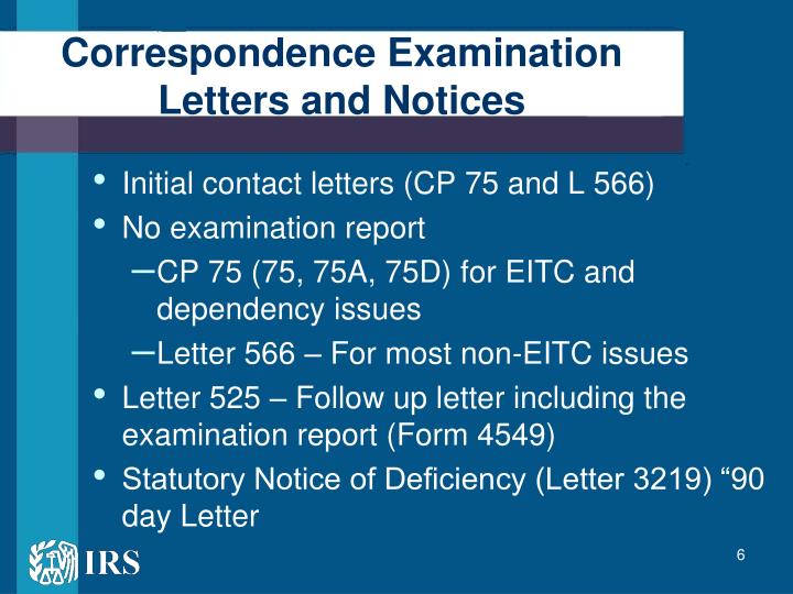 ppt automated underreporter aur and correspondence examinations cp75 letter irs