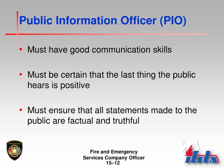 PPT Fire and Emergency Services Company Officer — Lesson 15
