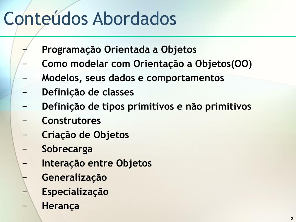 Programação Orientada à Objetos - ppt carregar