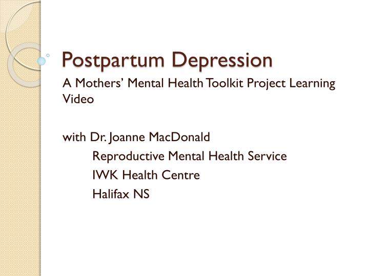 research proposal on postpartum depression