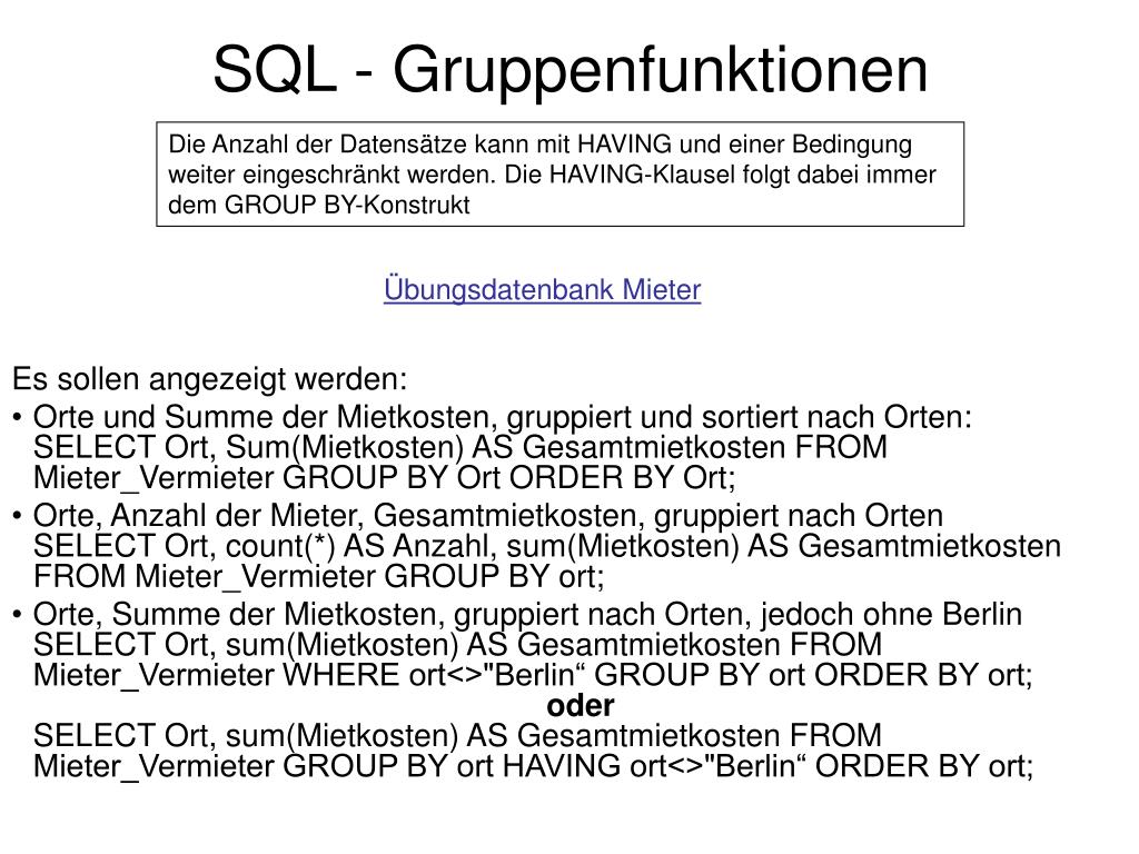 Ppt sql datentypen powerpoint presentation free download id 3355911