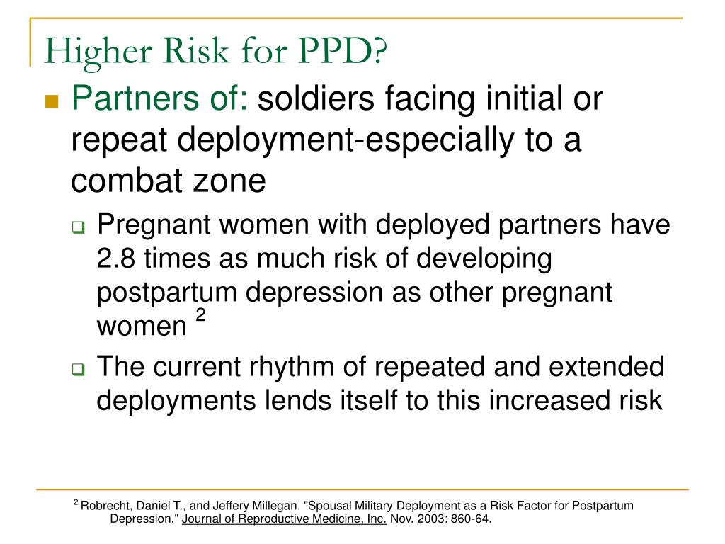 Ppd Risk Ranges PPT - Military Families & Postpartum Depression PowerPoint Presentation ...