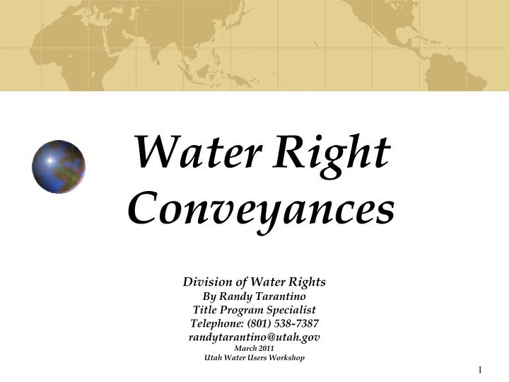 PPT Water Right Conveyances PowerPoint Presentation, free download