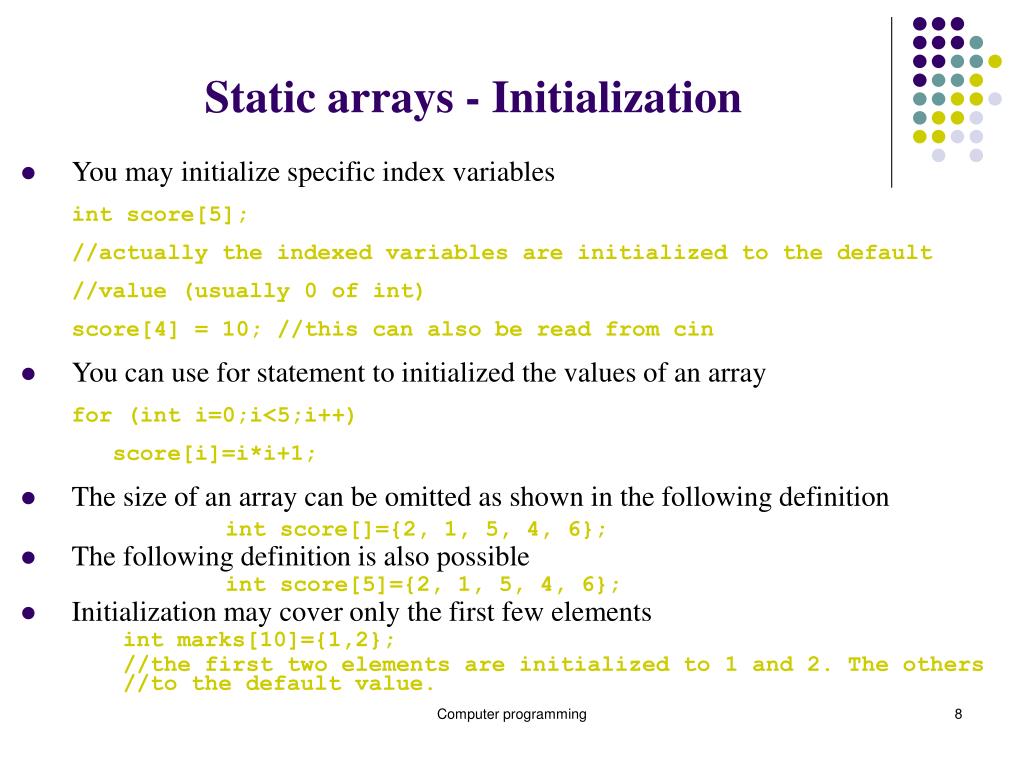 Static array
