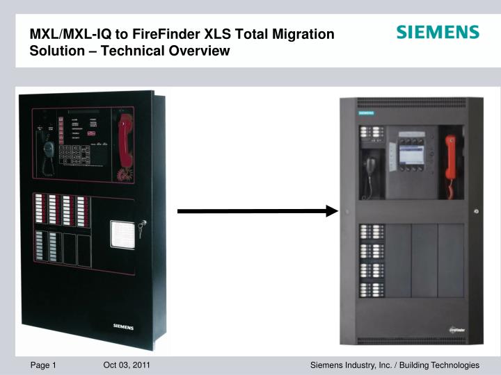 PPT - MXL/MXL-IQ to FireFinder XLS Total Migration Solution – Technical