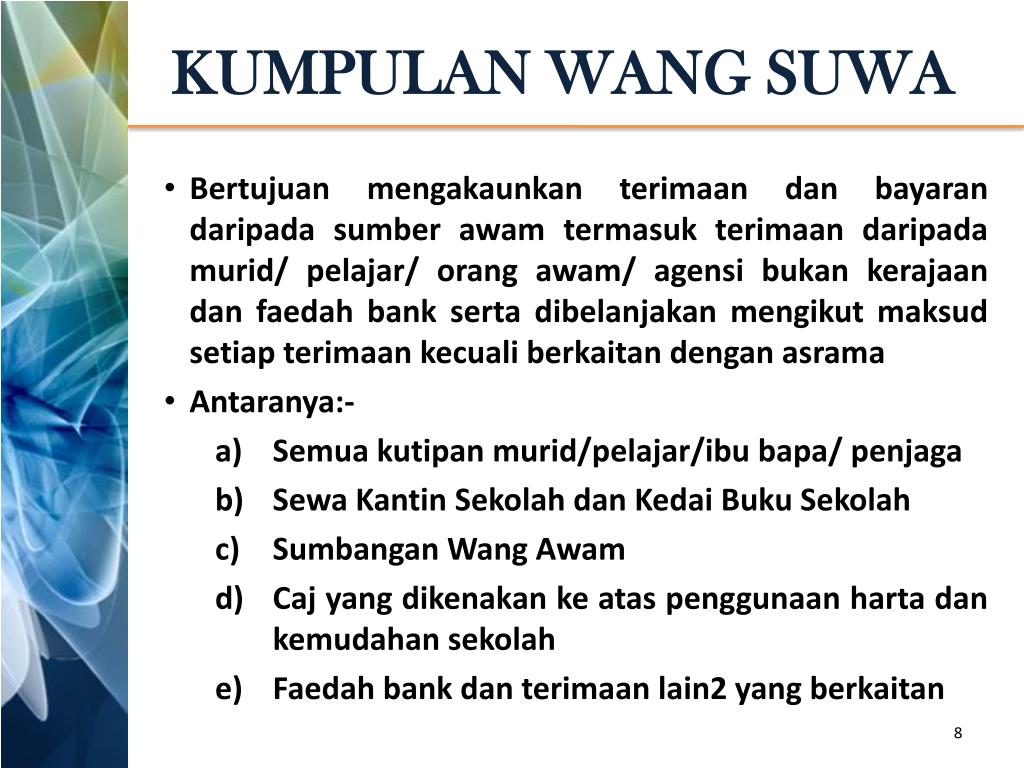 Ppt Tatacara Pengurusan Perakaunan Wang Sekolah Unit Akaun Sekolah Jabatan Pelajaran Perak Powerpoint Presentation Id 3357486
