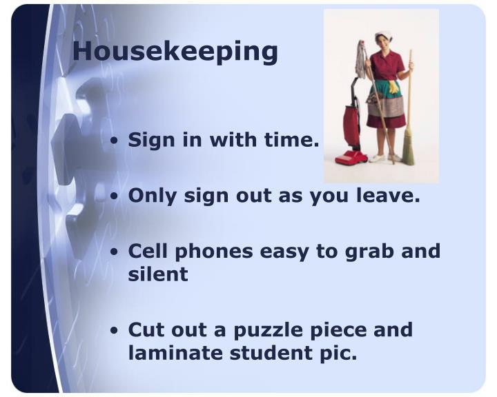 PPT Housekeeping PowerPoint Presentation, free download ID3357882