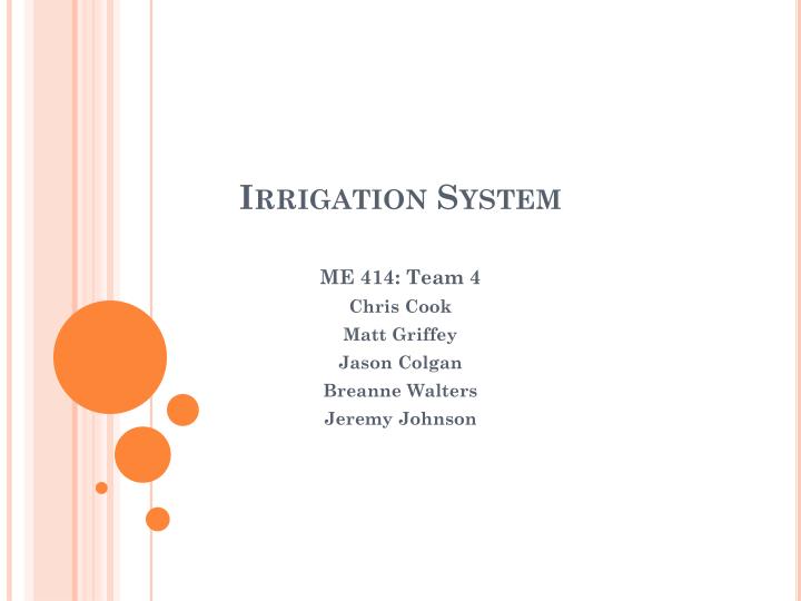 irrigation system n.