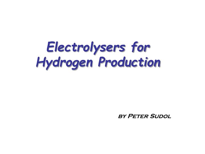 electrolysers for hydrogen production n.