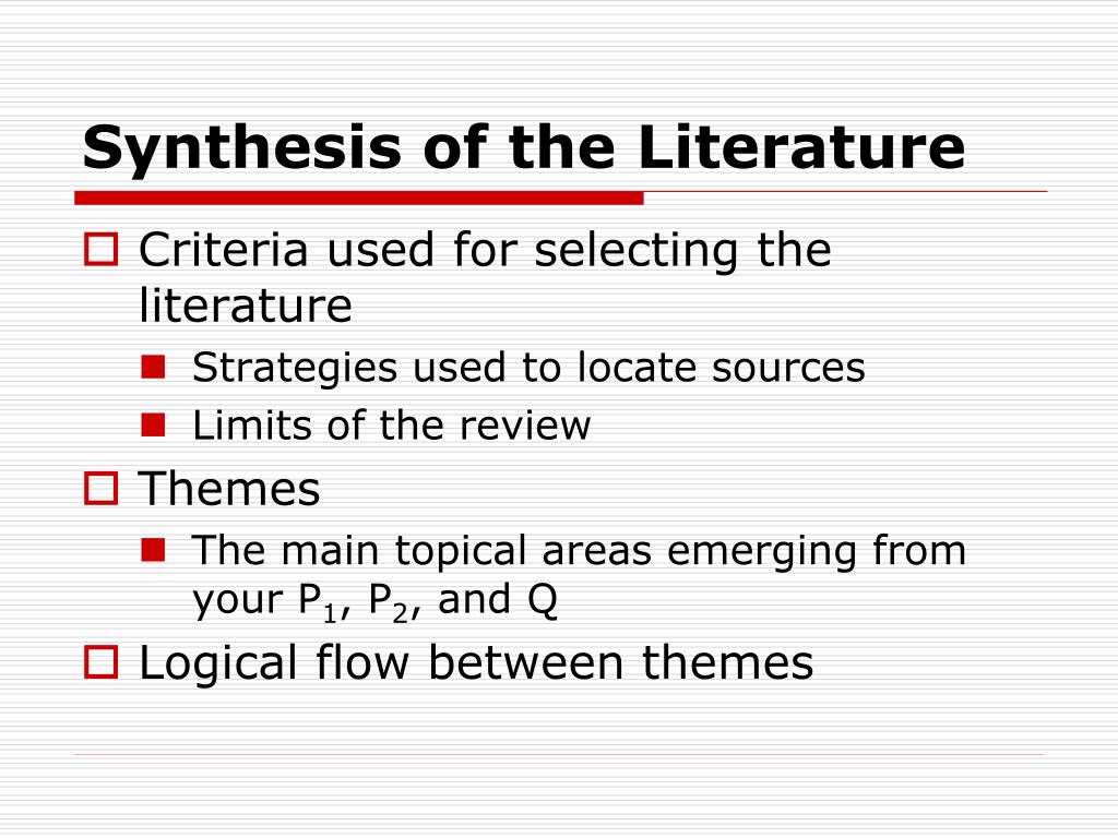 interpretive synthesis of the literature