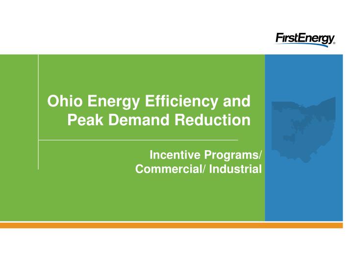 ohio energy efficiency and peak demand reduction n.