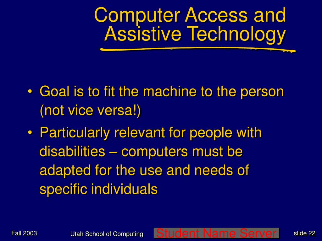 PPT - The “Human” Side of HCI: Human Factors Psychology and Assistive ...