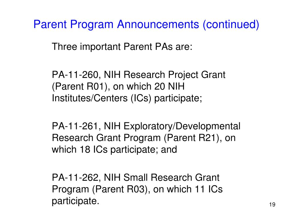 PPT - Understanding NIH Funding Opportunities: Insights from the 2013 ...