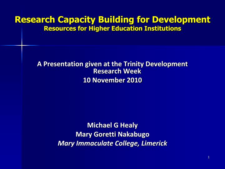 research and capacity building organisations