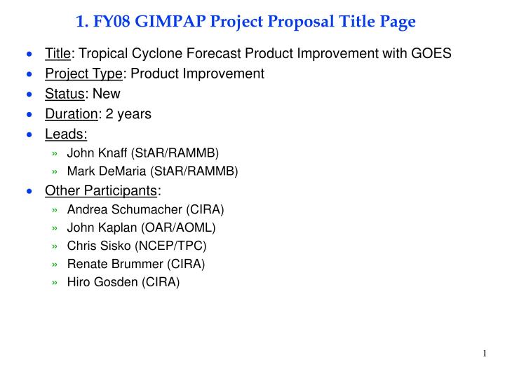 project proposal title page