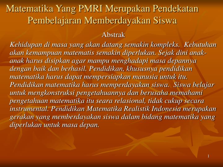 Pendekatan Pembelajaran Matematika - Homecare24