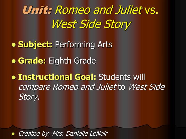 romeo and juliet vs west side story essay
