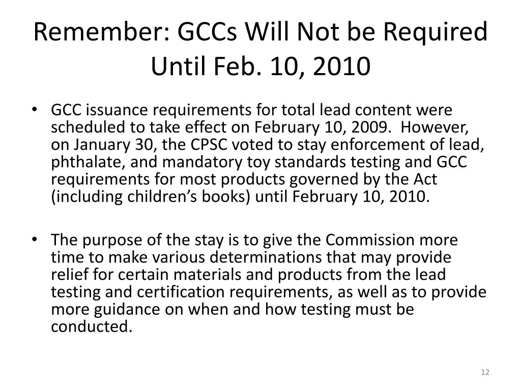 PPT Consumer Product Safety Improvement Act of 2008 Impact on