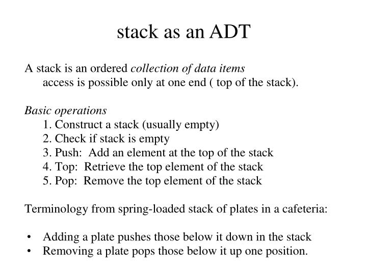 Explain Stack As An Adt