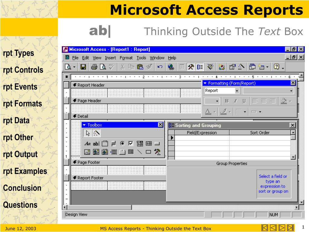 PPT - Microsoft Access Reports PowerPoint Presentation, free download -  ID:3364564