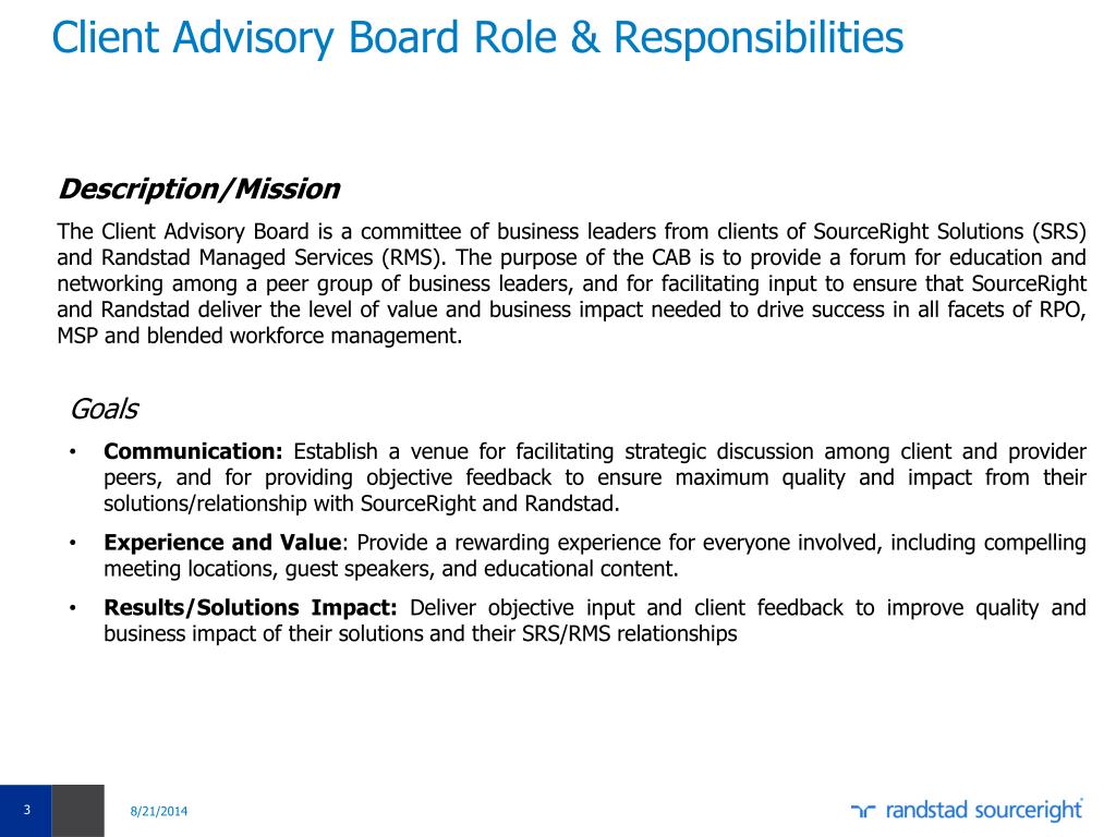 PPT Randstad SourceRight Client Advisory Board PowerPoint 