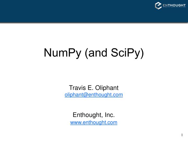 numpy scipy numpy scipy