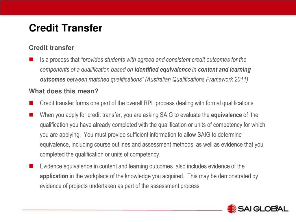 PPT Recognition Of Prior Learning RPL Credit Transfers PowerPoint 