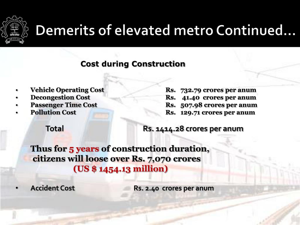 PPT Comparative Evaluation between Elevated and Underground Metro