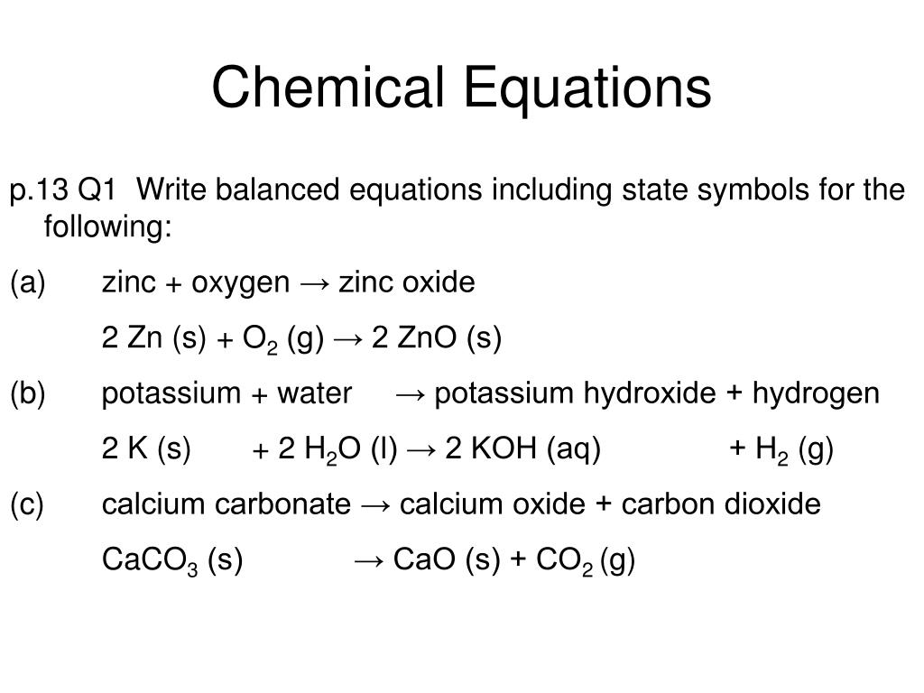 PPT - Chemical Equations PowerPoint Presentation, free download