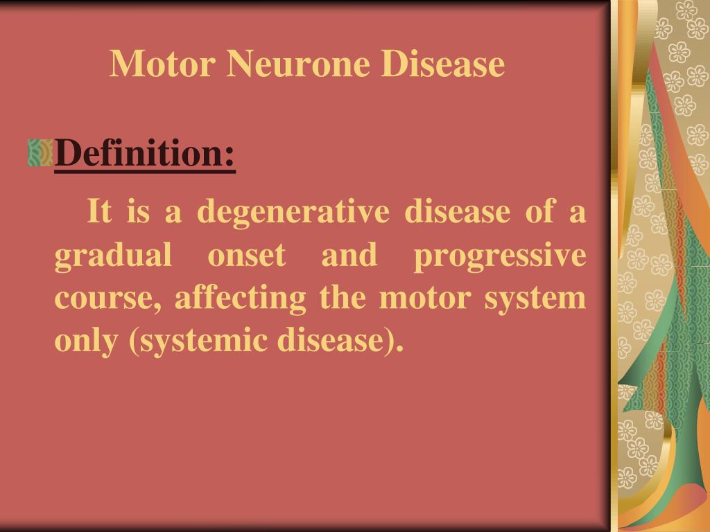 PPT - Motor neuron disease PowerPoint Presentation, free download -  ID:3366938