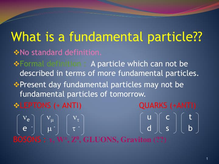 fundamental particles