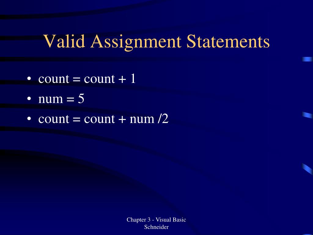 an assignment is valid only if