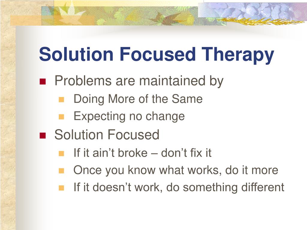 difference between solution focused therapy and problem solving therapy