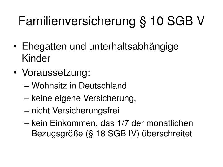 sgb 5 familienversicherung
