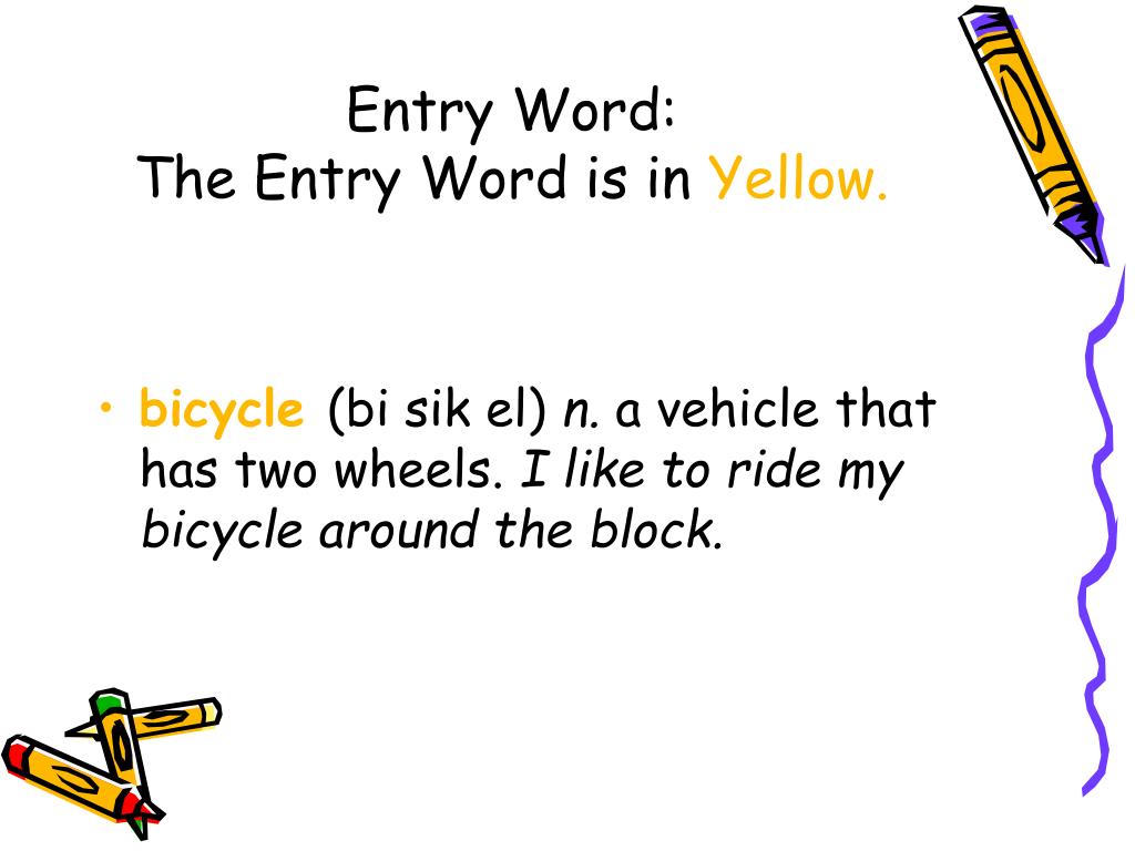 What Does Entry Word Mean