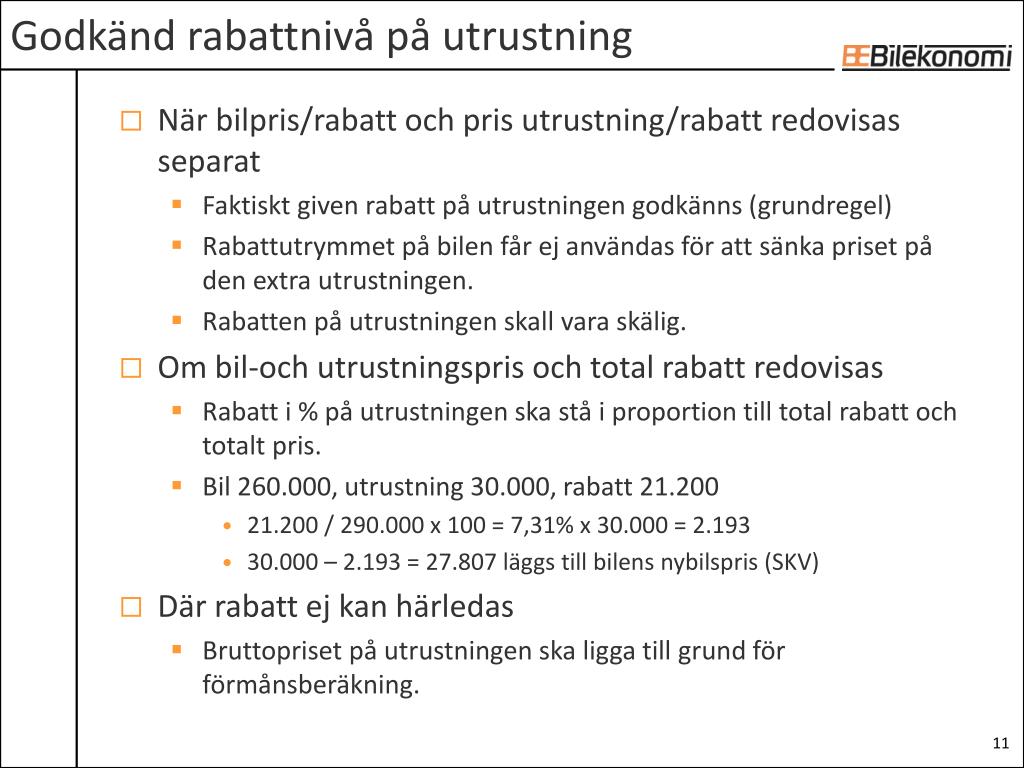 PPT - REGELVERK Bilförmån & Privatbil i tjänsten PowerPoint ...